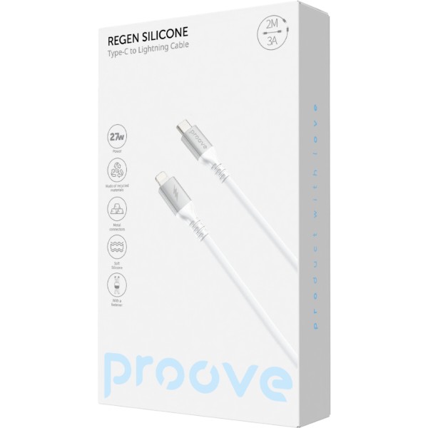 Фото - Кабель Proove ReGen Silicone Type-C to Lightning 27W (2m) white (CCRS60002122)